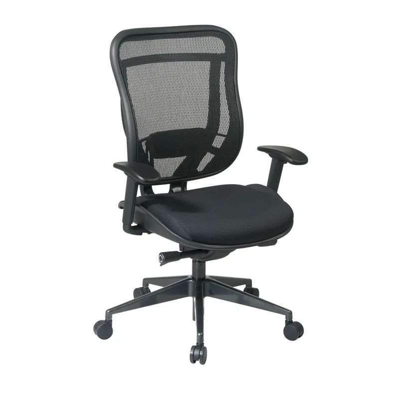 Executive High-Back Ergonomic Swivel Chair in Black and Gunmetal Mesh