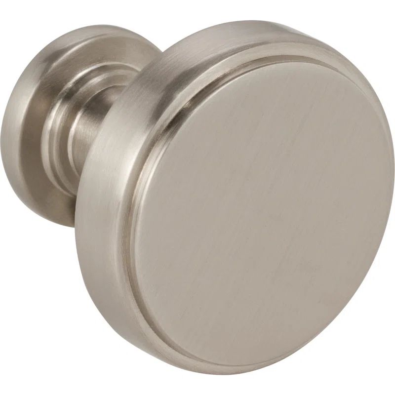 Satin Nickel Brushed Square Cabinet Knob with Mounting Hardware