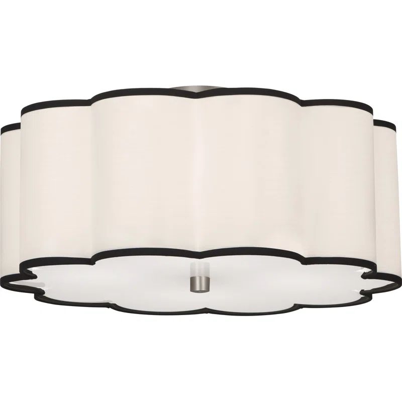 Elegant Scalloped 20" Flush Mount in Blackened Antique Nickel with Glass Diffuser