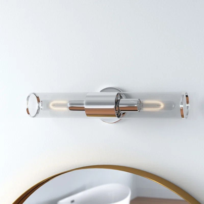 Bancroft 2-Light Vanity in Polished Chrome with Clear Glass