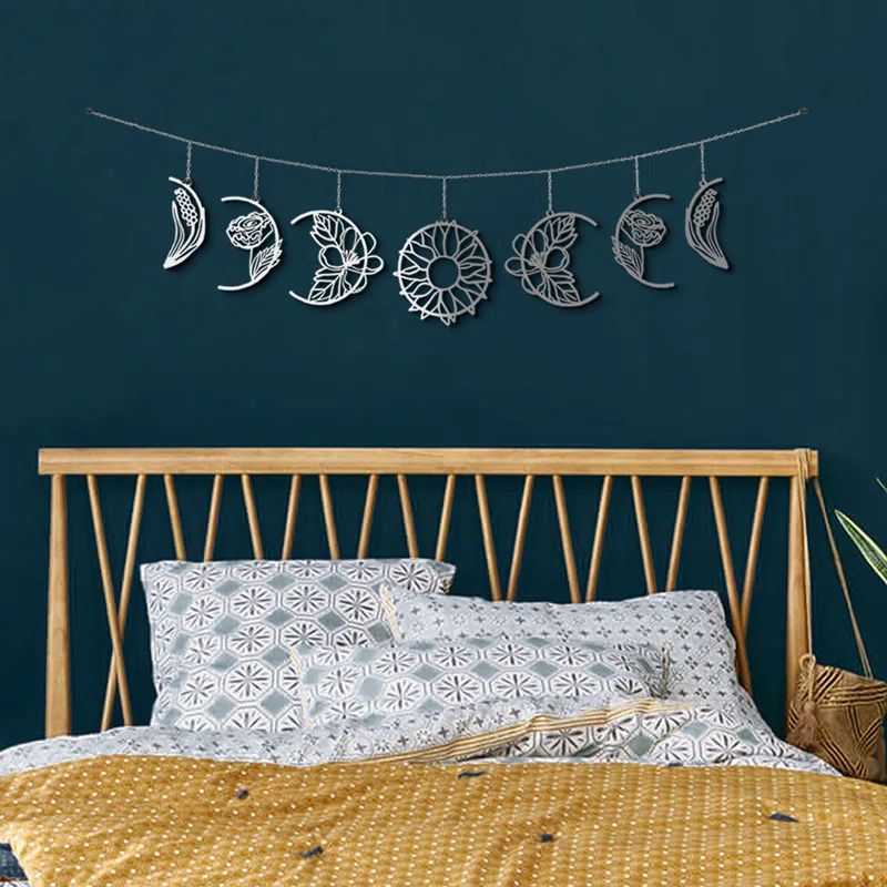 Silver Floral Phases Metal Wall Décor, 54" x 11"