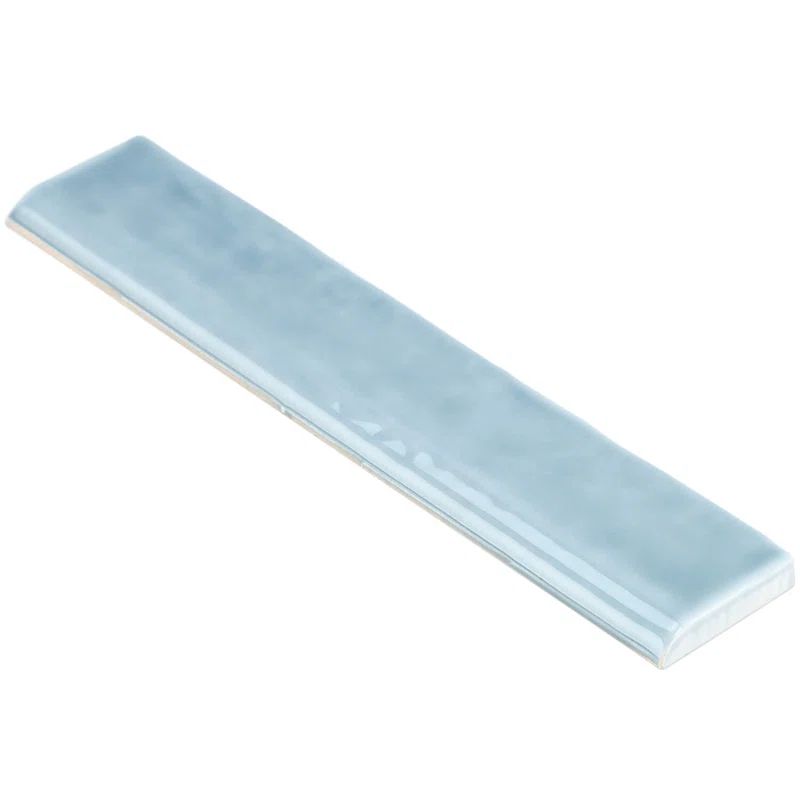 Brookline Light Blue Polished Ceramic Bullnose Tile 2x10