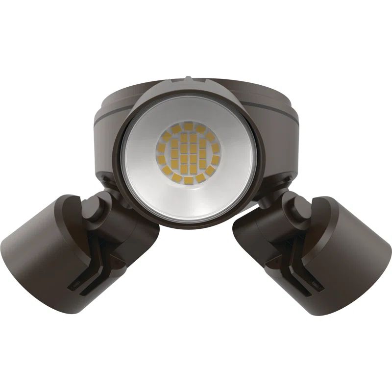 Dark Bronze Industrial LED Security Floodlight with Adjustable Heads