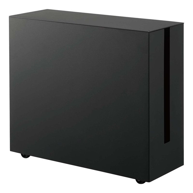 Black Steel Rolling Cable Management Box with Wheels