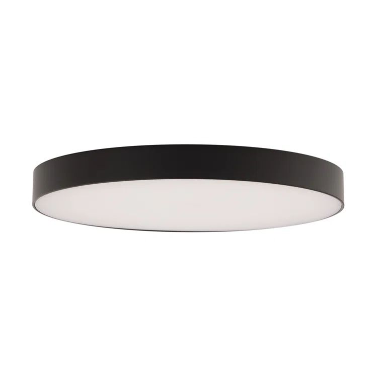 Black Aluminum 8-Inch LED Drum Flush Mount Light