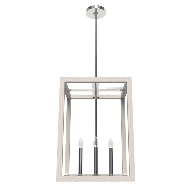 Squire Manor 4-Light Chrome and Distressed White Pendant