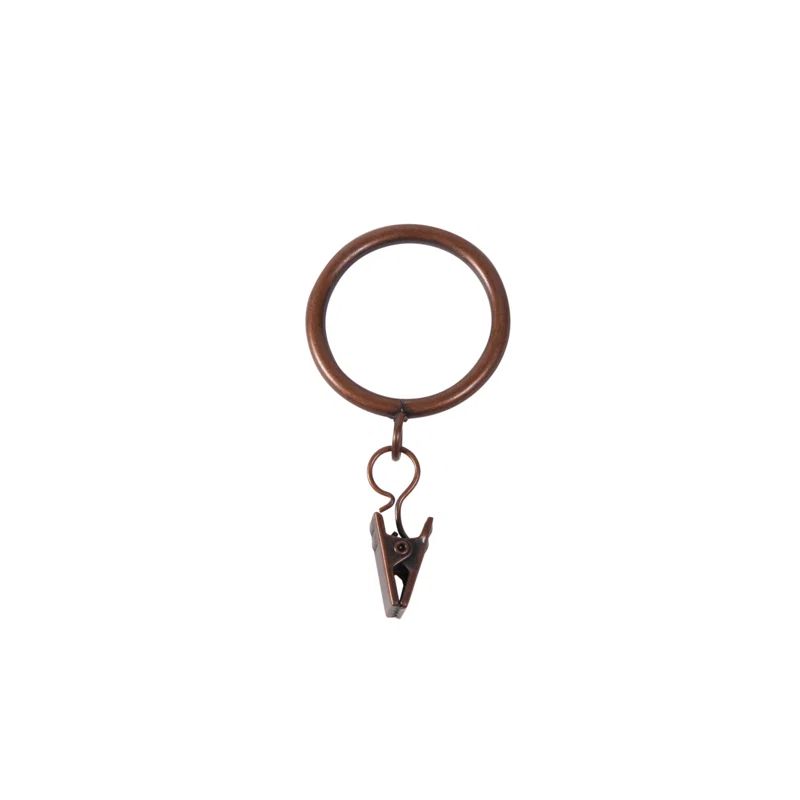 Sienna Bronze Metal Clip Rings for 1-Inch Curtain Rods