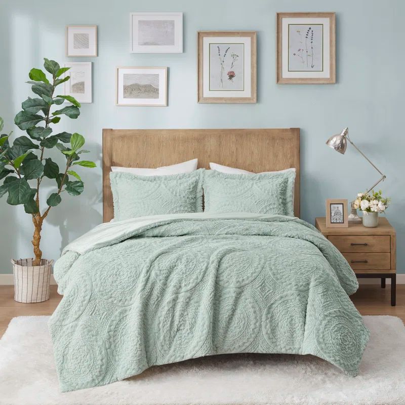 Ivory Twin Faux Fur Reversible Comforter Set