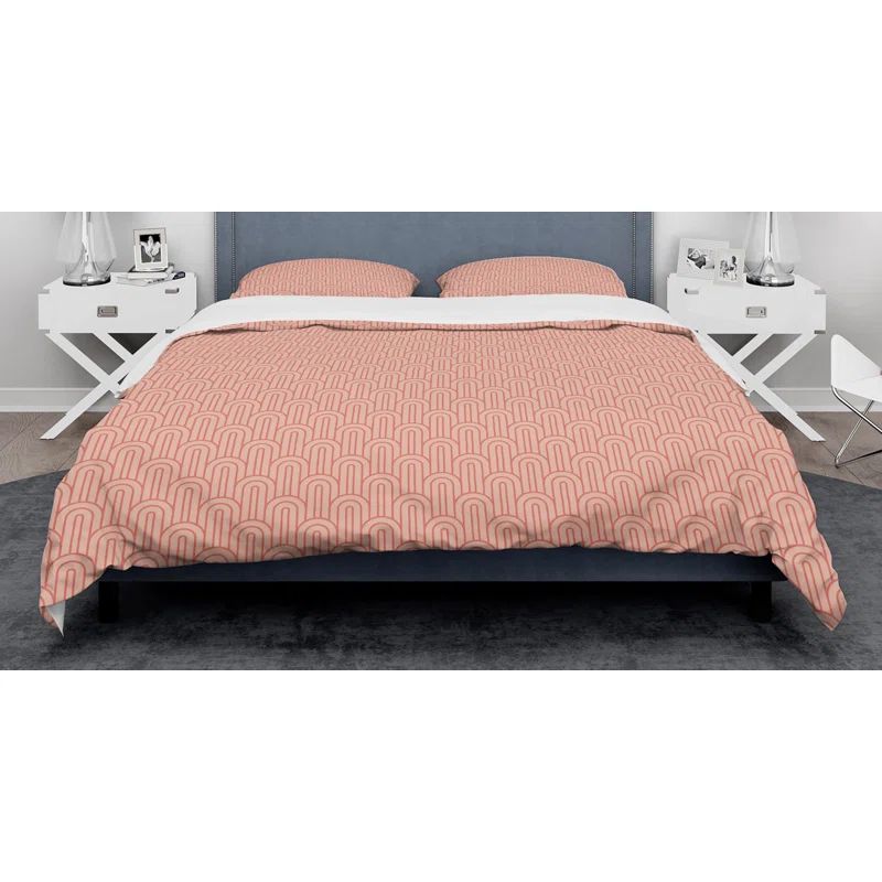 Twin Pink Abstract Microfiber Duvet Cover Set