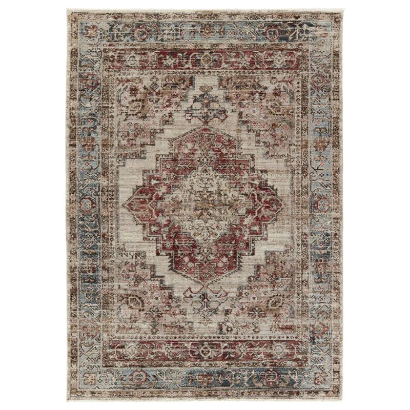 Red Medallion Synthetic 8' x 10' Reversible Area Rug