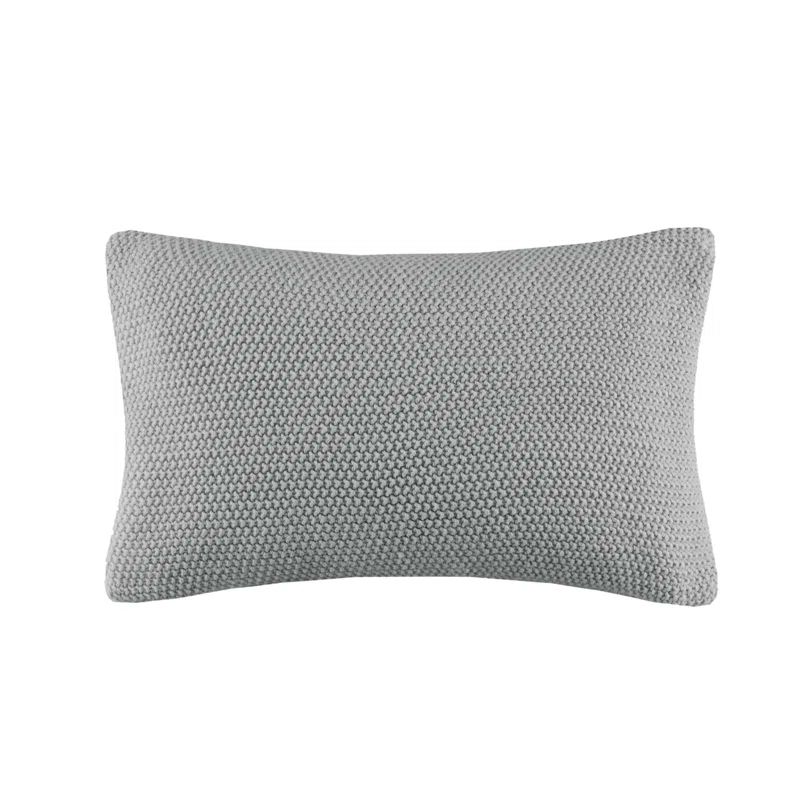 Gray Cotton Polyester Knit Euro Pillow Cover