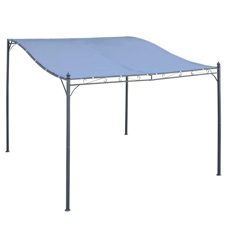 Outsunny Gray Steel Outdoor Pergola Gazebo with Weather-Resistant Canopy