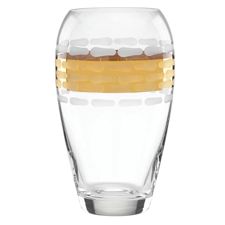 Michael Wainwright Gold Finish Glass Table Vase