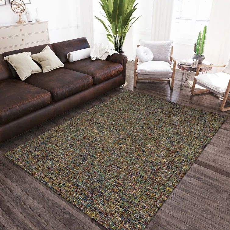 Wildflower Gold and Gray Hand-Tufted Wool 5' x 7' Area Rug