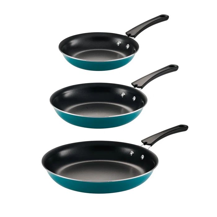 Teal Non-stick Ceramic Coated Fry Pan Set
