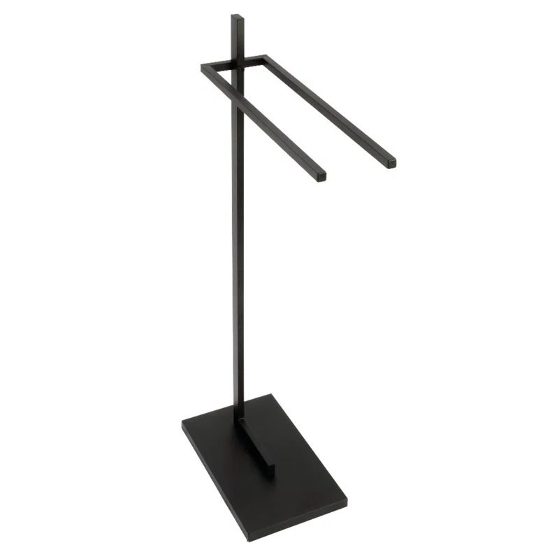 Matte Black 16'' Dual Bar Free Standing Towel Rack