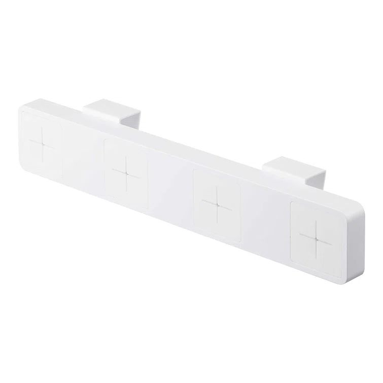 White Wall-Mounted Plastic Towel Holder with Four Slots