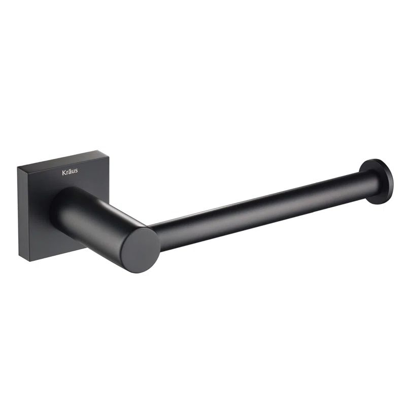 Ventus Matte Black Solid Brass Wall Mount Toilet Paper Holder