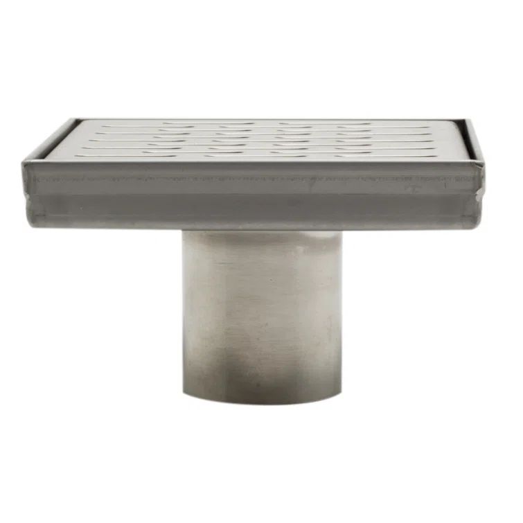 5.25'' Square Silver Stainless Steel Shower Drain