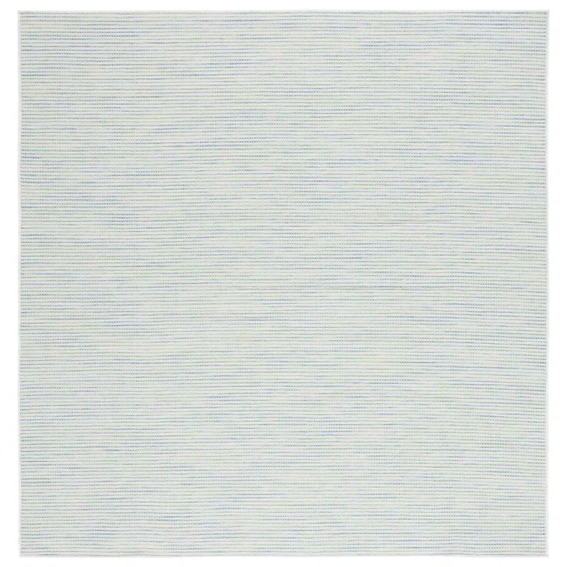 Silvestra Grey/Blue Abstract Square Indoor/Outdoor Rug 6'5"