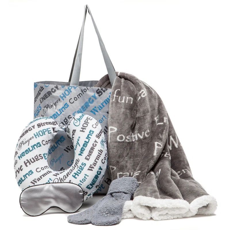 Gray Faux Fur and Fleece Sherpa Throw Blanket, 50" x 65"