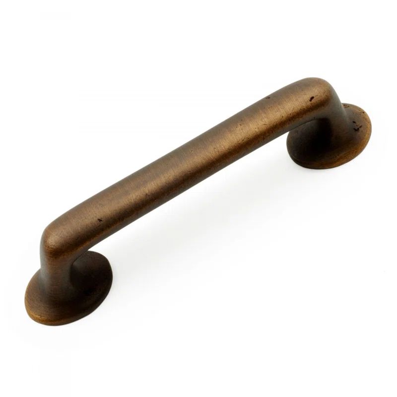 Antique English Gold Rustic Bar Pull with Mounting Hardware