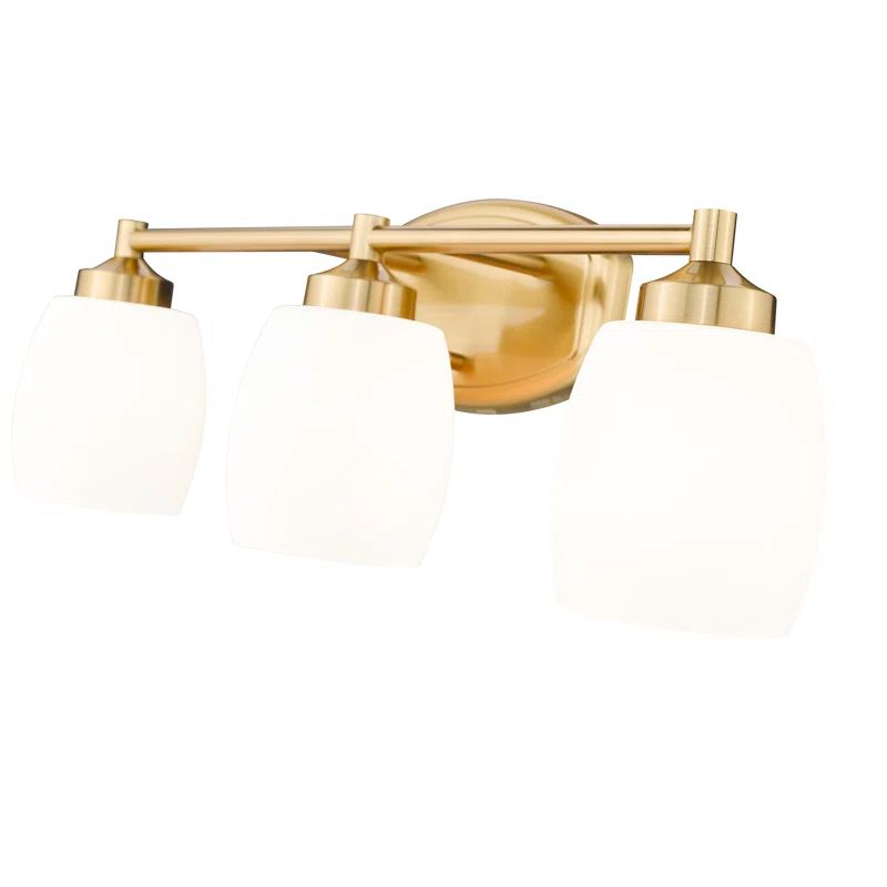 Kendrick Luxe Gold 23" Vanity Light with Matte Opal Glass Shades