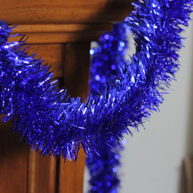 Lavish Blue 50' Foil Tinsel Christmas Garland