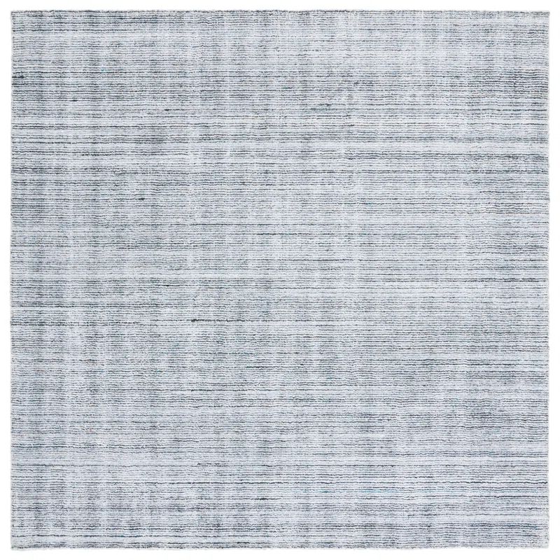 Gray Handmade Square Wool and Viscose Area Rug