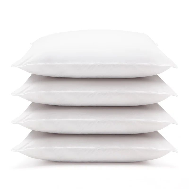 Jumbo White Hypoallergenic Polyester Pillows Set of 4