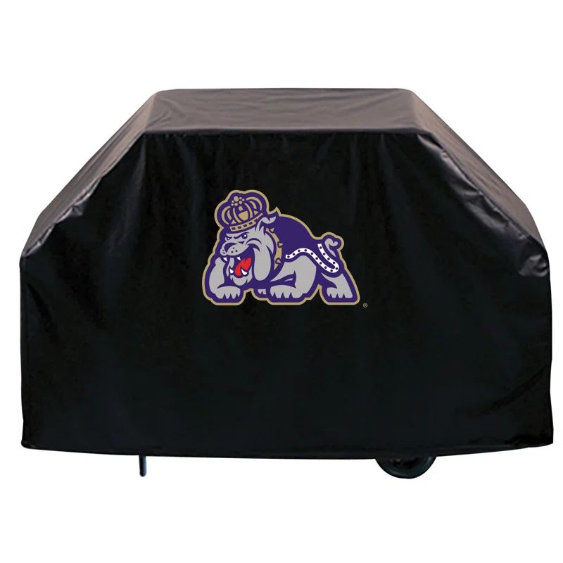 James Madison Black Vinyl 60" Grill Cover with Logo