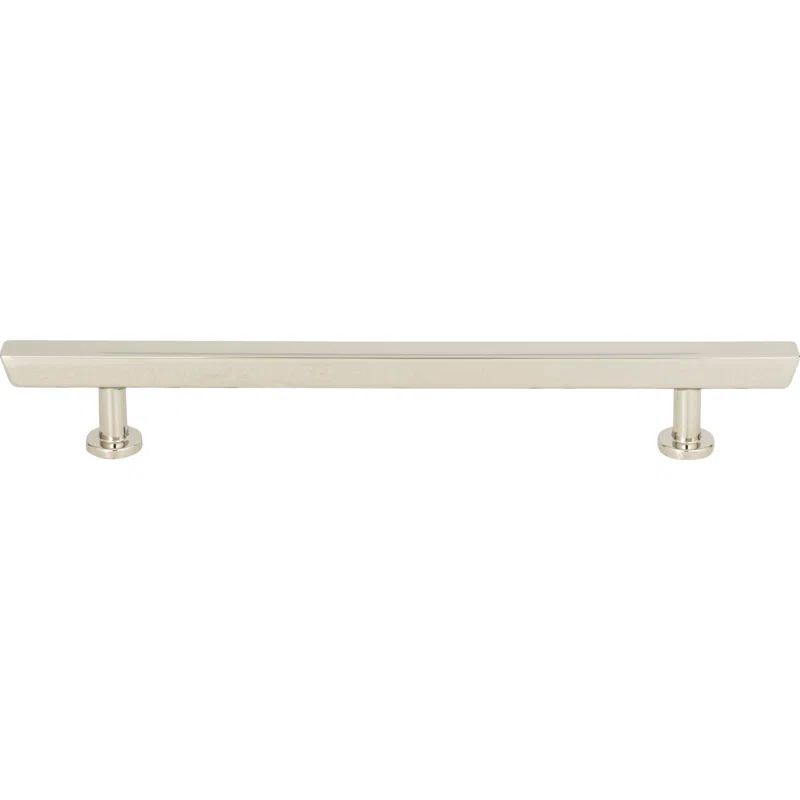 Polished Nickel Modern Bar Pull with Mounting Hardware