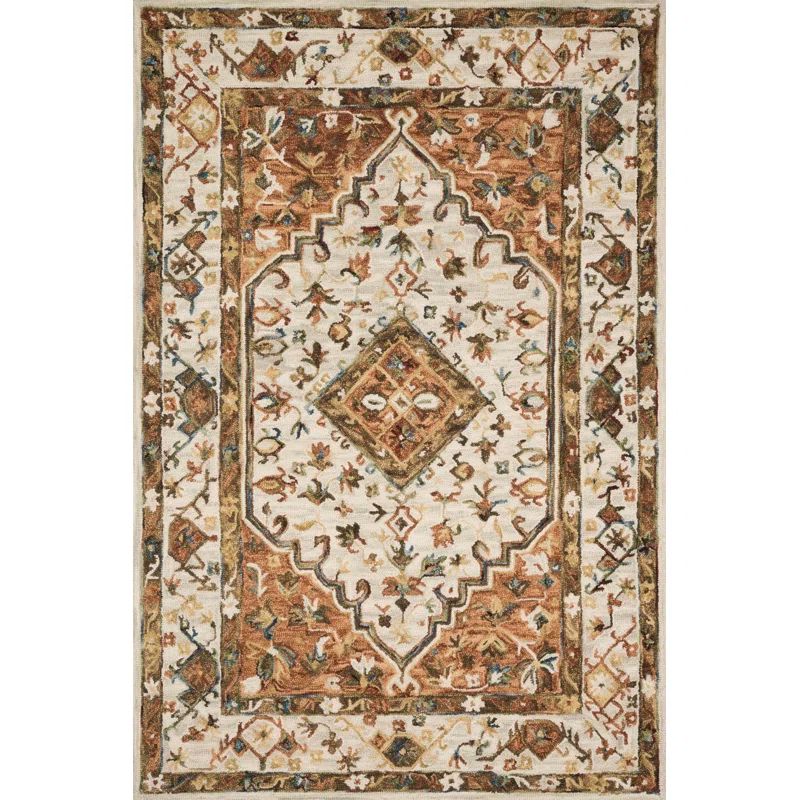 Loloi Rugs Beatty Ivory / Rust - 7''-9" X 9''-9"