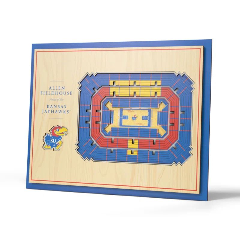 Kansas Jayhawks 17'' x 13'' 5-Layer 3D Timber Wall Art