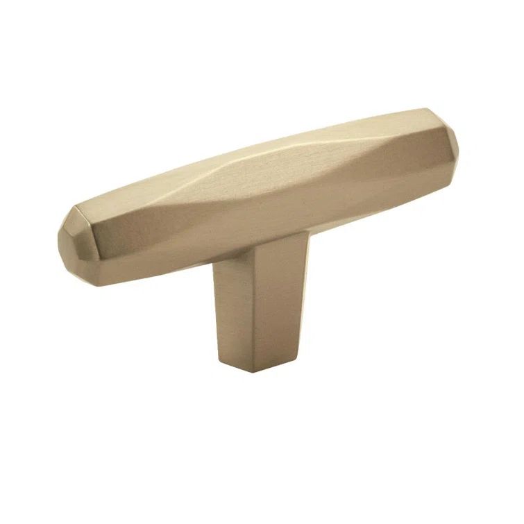 Golden Champagne Polished Chrome T-Handle Cabinet Knob