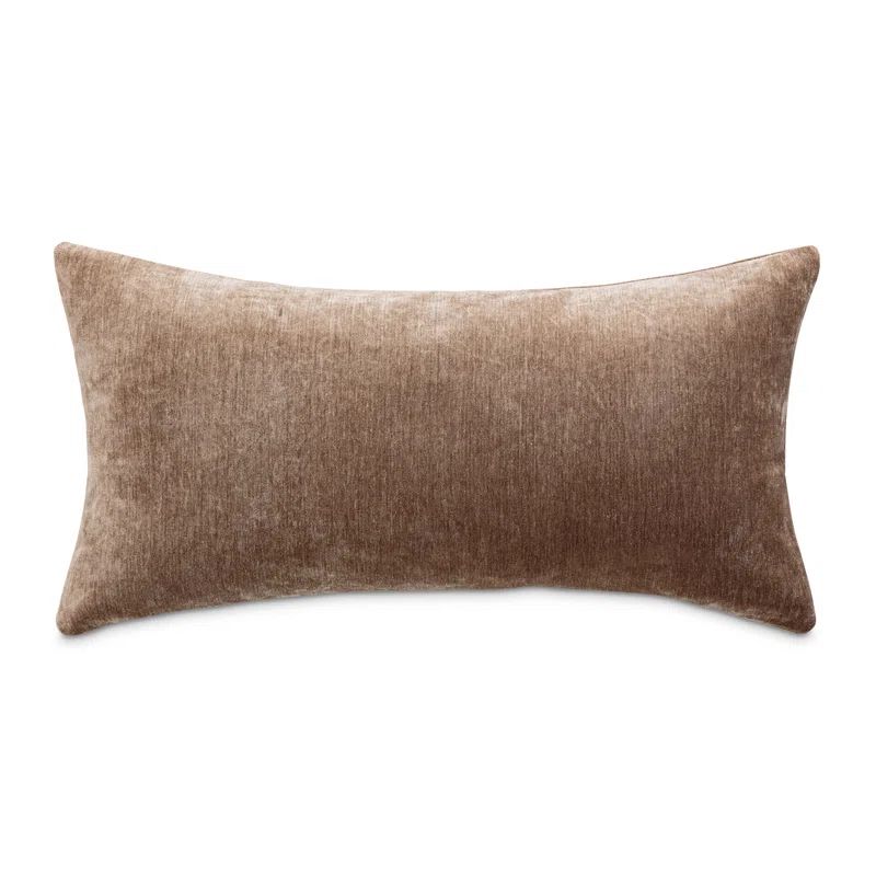 Truffle Brown Chenille Feather Throw Pillow Set