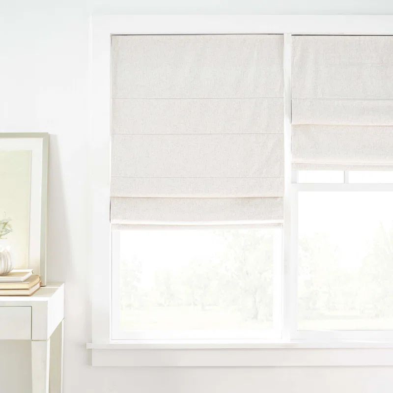Natural Fabric Cordless Blackout Roman Shade 27"W x 63"L