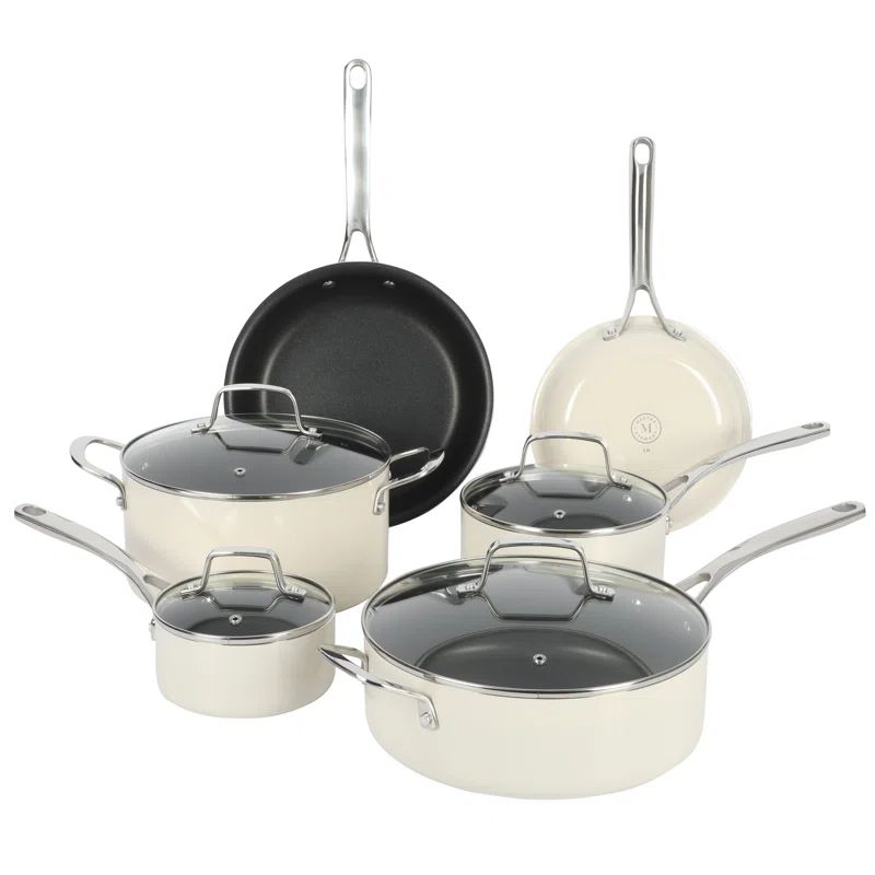 Martha Blue 10-Piece Nonstick Aluminum Enamel Cookware Set