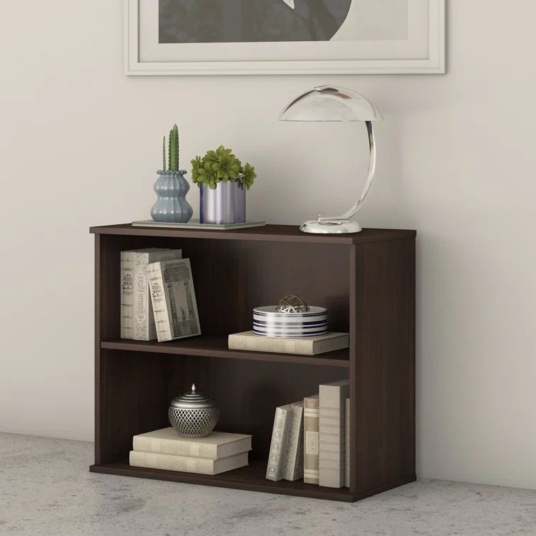 Adjustable Black Walnut 2-Shelf Bookcase
