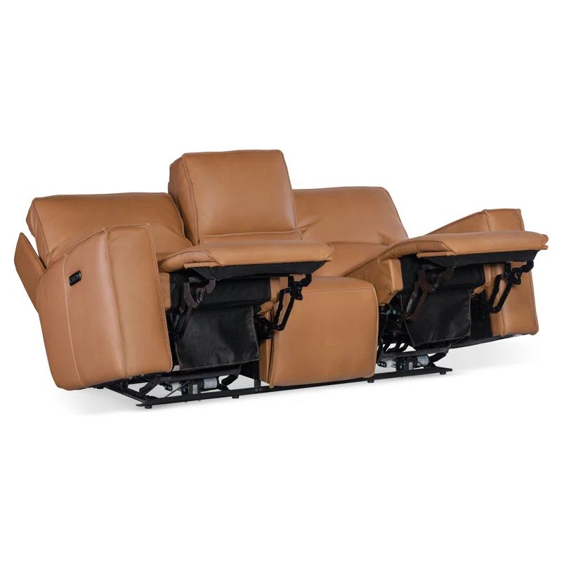 Miles Light Brown Leather Zero Gravity Reclining Sofa