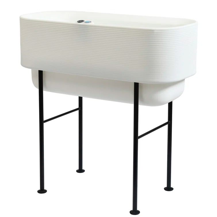 Alpine White 36" Round Raised Garden Bed Planter with Drainage Hole