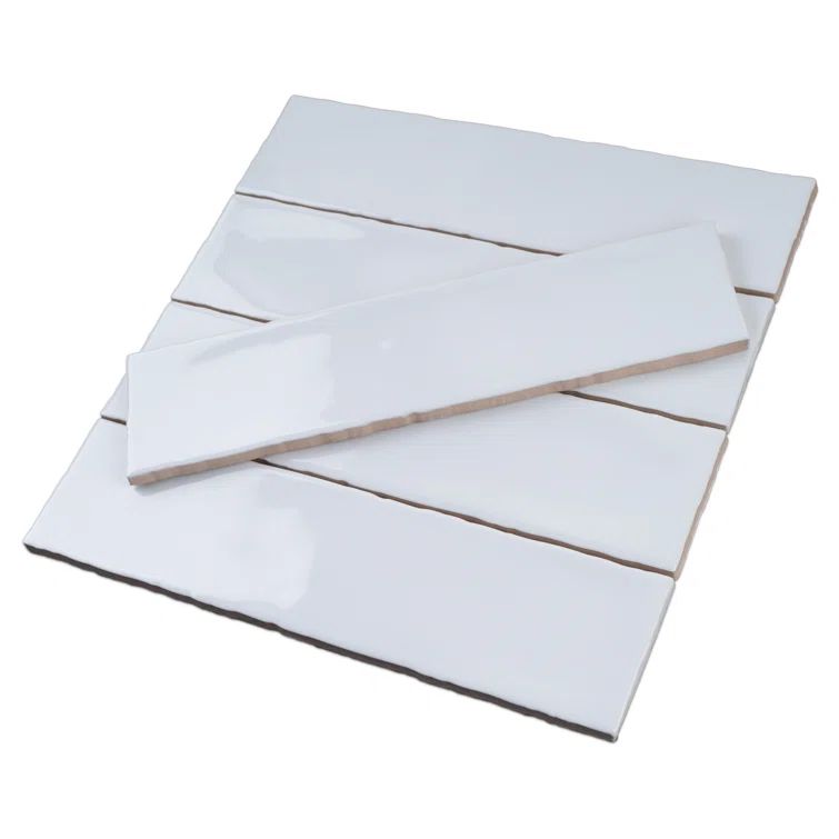White Polished Ceramic Subway Wall Tile 3x12
