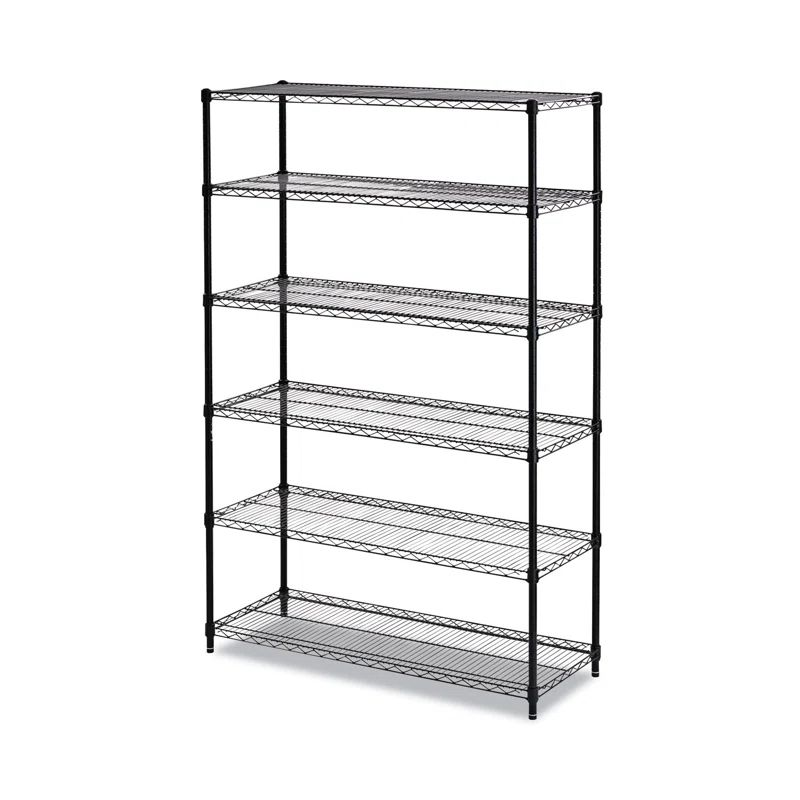 NSF Certified 48'' Black Steel Wire 6-Shelf Storage Unit