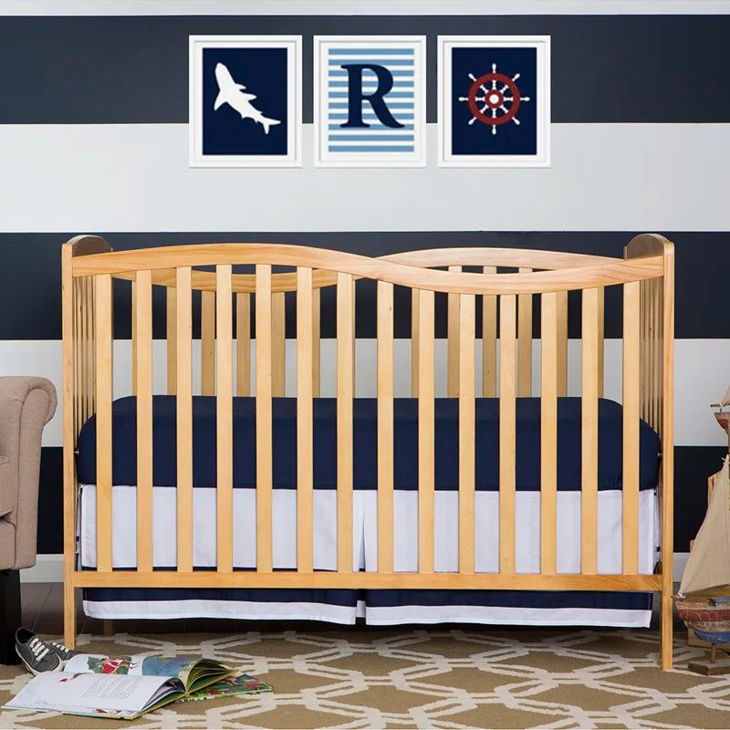 Natural Pinewood 5-in-1 Convertible Crib with Adjustable Mattress Heights