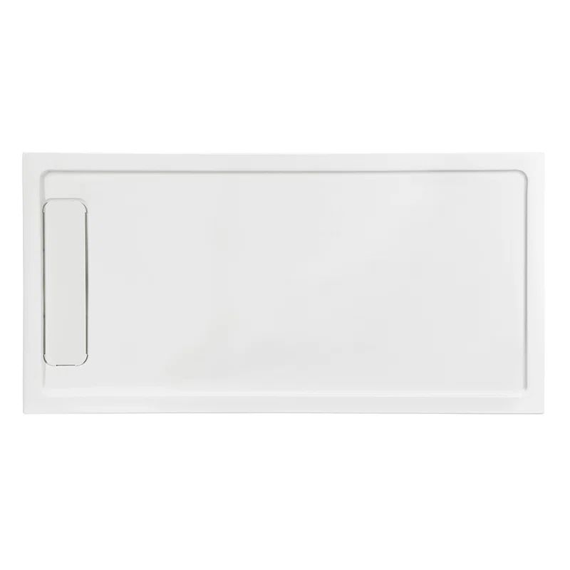 White Acrylic 72x36 Rectangular Shower Base with Hidden Drain