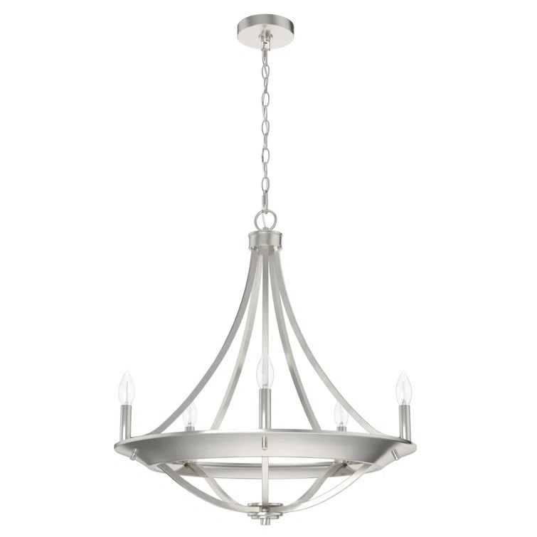 Brushed Nickel 5-Light Modern Rustic Chandelier
