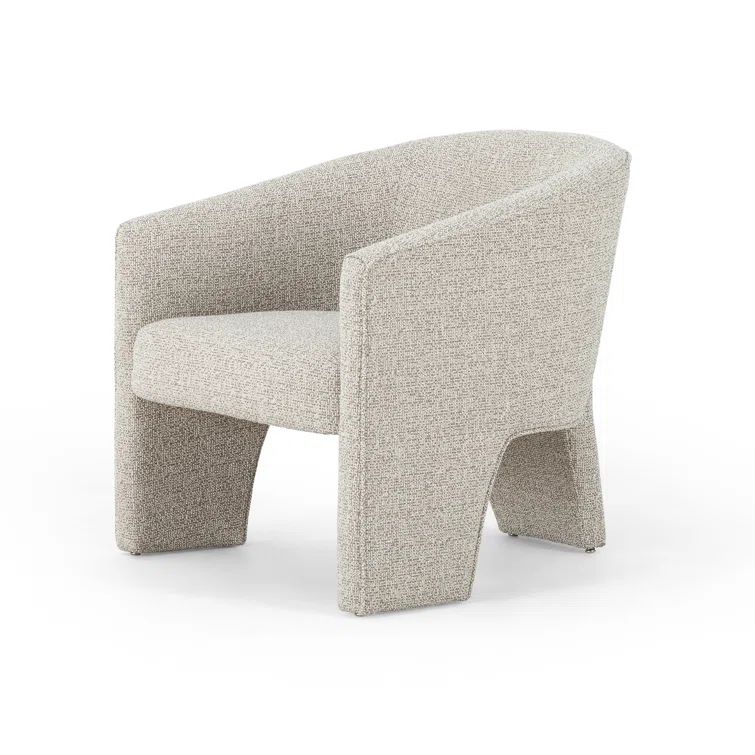 Light Grey Manufactured Wood Contemporary Barrel Chair