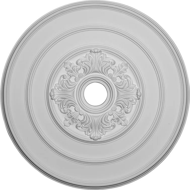 Primed Round Traditional Acanthus Leaves Ceiling Medallion