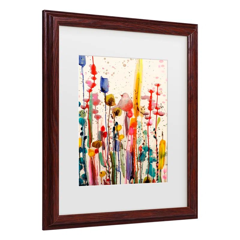 Sylvie Demers Abstract Bird Print on Canvas with White Mat