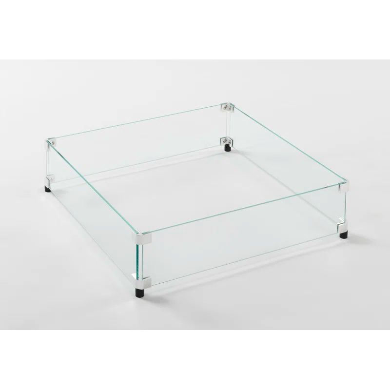 Clear Glass Fire Pit Guard for 24-Inch Square Burner